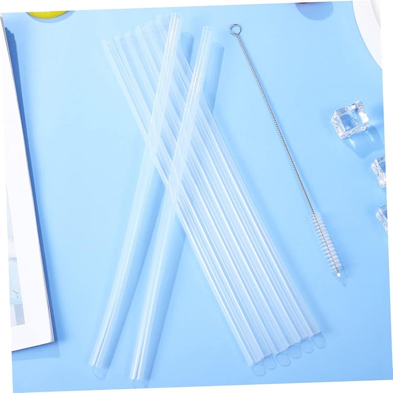 Silicone Straws 8 Pack With Cleaning Brush Flexible Reusable For Hot Cold Drinks - Image 3